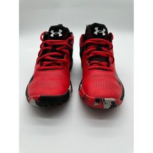 Under Armour Lockdown 6 Red Black Basketball Shoes 3023533-601 Boys 6Y